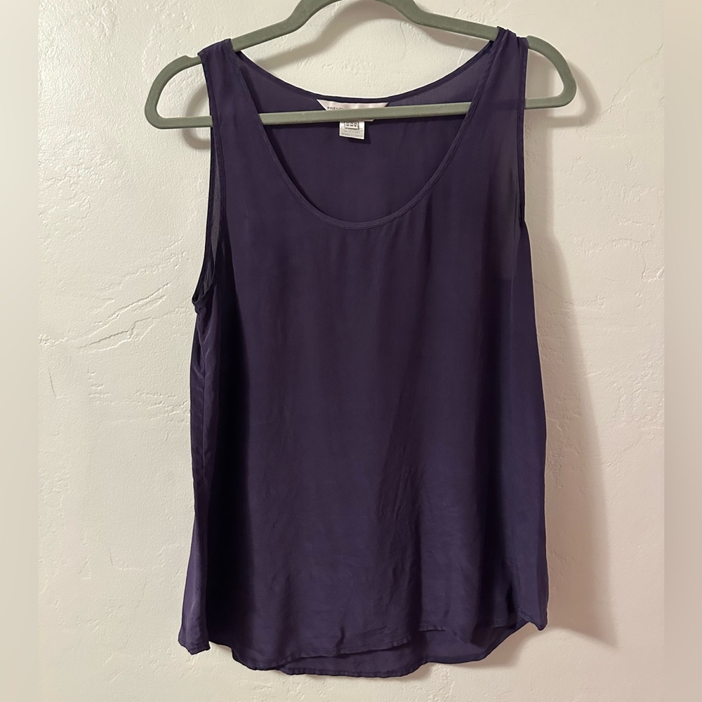 Purple Silk French Connection Flowy Tank Top